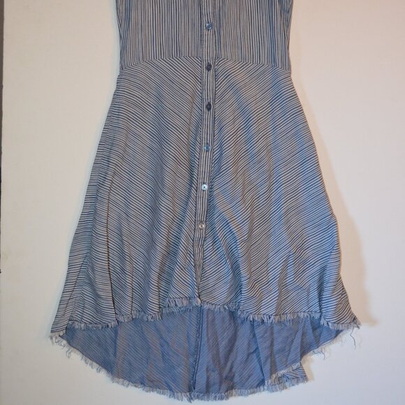 Splendid(R) Blue Tone Tencel Lyocell Fit&Flare Sleeveless Buttons Dress Girls 12 - Picture 4 of 11